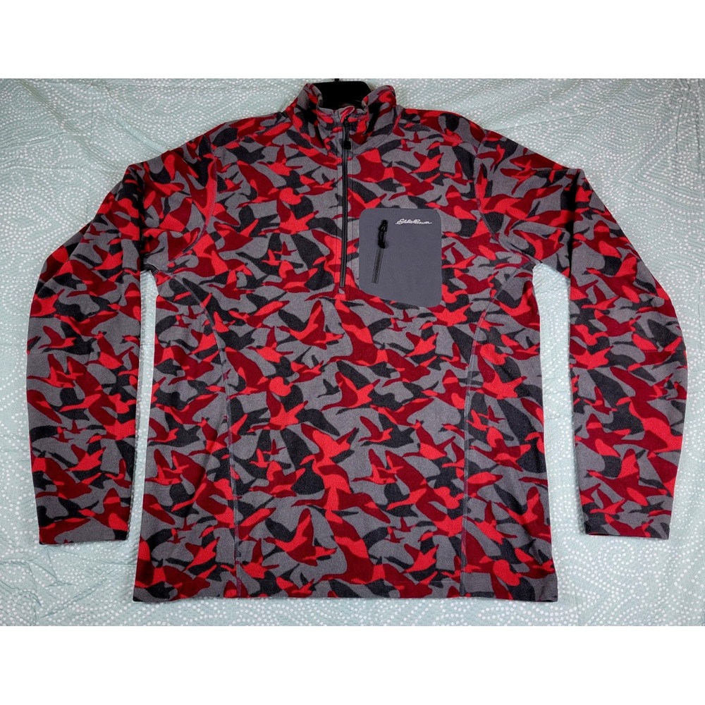 Eddie Bauer Mens TL First Ascent Fleece 1/2 Zip Pullover Goose Camo Outdoor